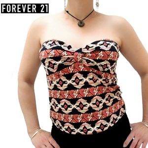 Forever 21 Southwest Print Strapless Top Size 1X